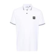 Stone Island Randig Pikétröja Vit White, Herr