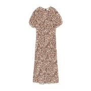 Isabel Marant Beige Keany Klänning Multicolor, Dam