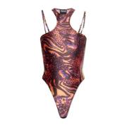 Versace Jeans Couture Djurmönstrad bodysuit Multicolor, Dam