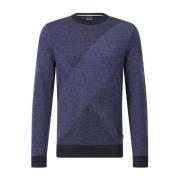 Hugo Boss Merinoull Pullover Klassisk Stil Blue, Herr