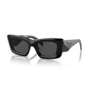 Prada Stiliga svarta solglasögon Black, Unisex