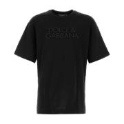 Dolce & Gabbana Klassisk Svart Bomull T-shirt Black, Herr