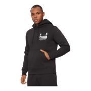 Calvin Klein Logo Print Hoodie - Svart Black, Herr