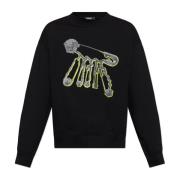 Versace Tryckt Sweatshirt Black, Herr