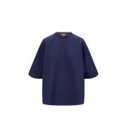 Staud Oversized Crewneck Ponte Capsule Top Blue, Dam