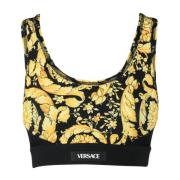 Versace Stilig Top med Polyester och Elastan Multicolor, Dam