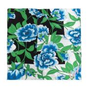 Kenzo Sidenscarf med blommönster Multicolor, Dam