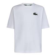 Lacoste Vita Ribbstickade T-shirts och Polos White, Herr