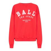 Ball Sweatshirt med snygg tryck Red, Dam