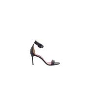 Carolina Herrera Svart läderklack sandal Black, Dam