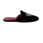 Dolce & Gabbana Jeweled Crown Marcello Slippers Black, Herr