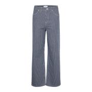 Part Two Avslappnad Pinstripe Jeans Black, Dam