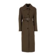 Jil Sander Broderad ullblandningsrock Brown, Dam