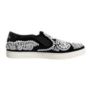 Dolce & Gabbana Sammet Slip-On Skor med Gummisula Black, Herr