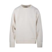 Max Mara Vit Rund Hals Sweatshirt White, Dam