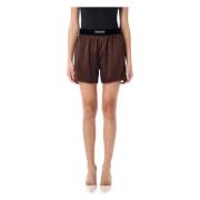 Tom Ford Lyxiga silkesboxershorts med logotyp Brown, Dam