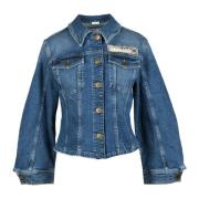 PINKO Stilren Bomull Elastan Jacka Blue, Dam