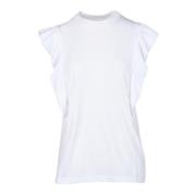 Chloé Bomull Elastan T-shirt White, Dam