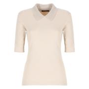 Fabiana Filippi Beige Bomull T-shirt med Krage Beige, Dam