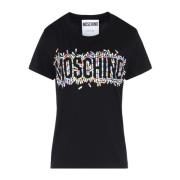 Moschino Avslappnad Bomull T-shirt Black, Dam