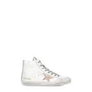 Golden Goose Vita Läder Höga Sneakers White, Dam