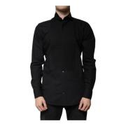 Dolce & Gabbana Svart Bomullsskjorta Slim Fit Black, Herr