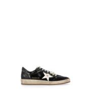 Golden Goose Svarta lädersneakers med sliten effekt Black, Dam