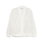 Ermanno Scervino Vit Macramé Kofta med V-ringning White, Dam