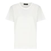 Fabiana Filippi Vit Bomull T-shirt med Rund Hals White, Dam