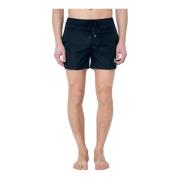 Moncler Logo Patch Badshorts i Skalväv Black, Herr