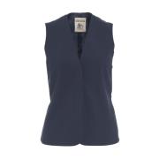 Semicouture Blå Ull Blazer Blue, Dam