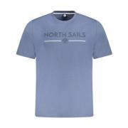 North Sails Blå Grafisk Tryck Bomull T-shirt Blue, Herr