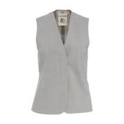 Semicouture Elegant Grå Ull Blazer Gray, Dam