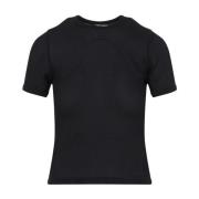 Courrèges Svart Kontrast T-shirt Black, Dam