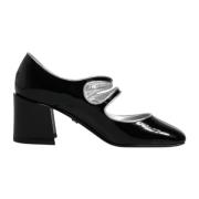 Dolce & Gabbana Kristall Mary Jane Svart Läder Pumps Black, Dam