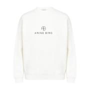 Anine Bing Monogram Ivory Sweatshirt White, Dam