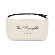 Karl Lagerfeld Hotel Karl Canvas Pouch Beige, Dam