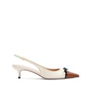 Valentino Garavani Hälet Slingback i Elfenben och Tobak White, Dam