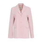 Semicouture Rosa Blazer, Elegant Stil, Chic Lager-på-lager Pink, Dam