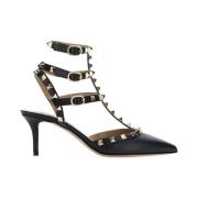 Valentino Garavani Studded Läder Rockstud Pumps Black, Dam