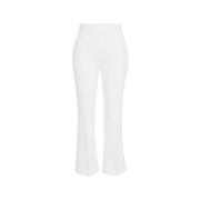 Elisabetta Franchi Vita Cropped Crêpe Byxor med Guld Detaljer White, D...