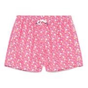 Fedeli Polyester Badshorts med Elastiskt Bälte Pink, Herr