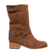 Curiosite Brun Mocka Biker Ankelboots Brown, Dam