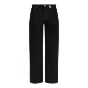 Alexander McQueen Svarta Wide Leg Jeans Black, Herr