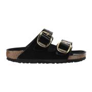 Birkenstock Patentläder Öppen-Tå Sandaler med Kork Sula Black, Dam