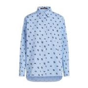 Karl Lagerfeld Print Blouse Blue, Dam