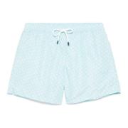 Fedeli Polyester Badshorts med Elastiskt Bälte Blue, Herr