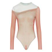 Jean Paul Gaultier Röd Transparent Långärmad Bodysuit Red, Dam