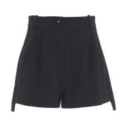 Elisabetta Franchi Svarta Stretch Crêpe Bermuda Shorts Black, Dam