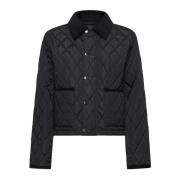 Burberry Svarta Snygga Kappor Black, Dam